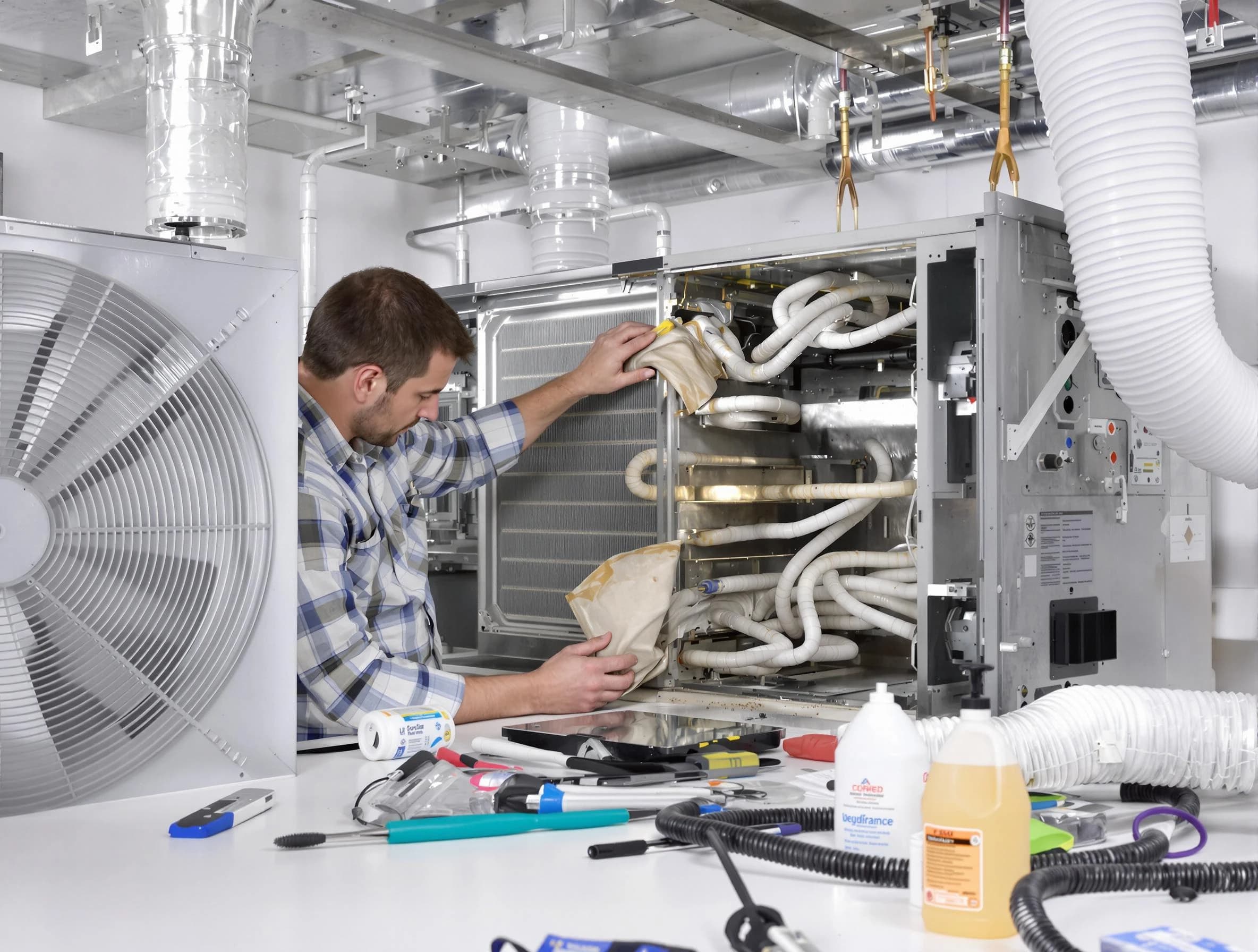 Peabody Air Duct Cleaning specialist performing precision AC coil cleaning in Peabody