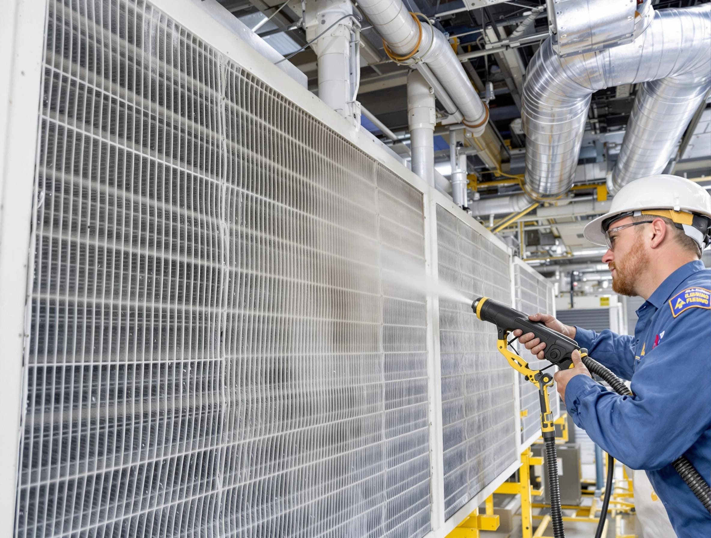 Professional commercial coil cleaning by Peabody Air Duct Cleaning in Peabody