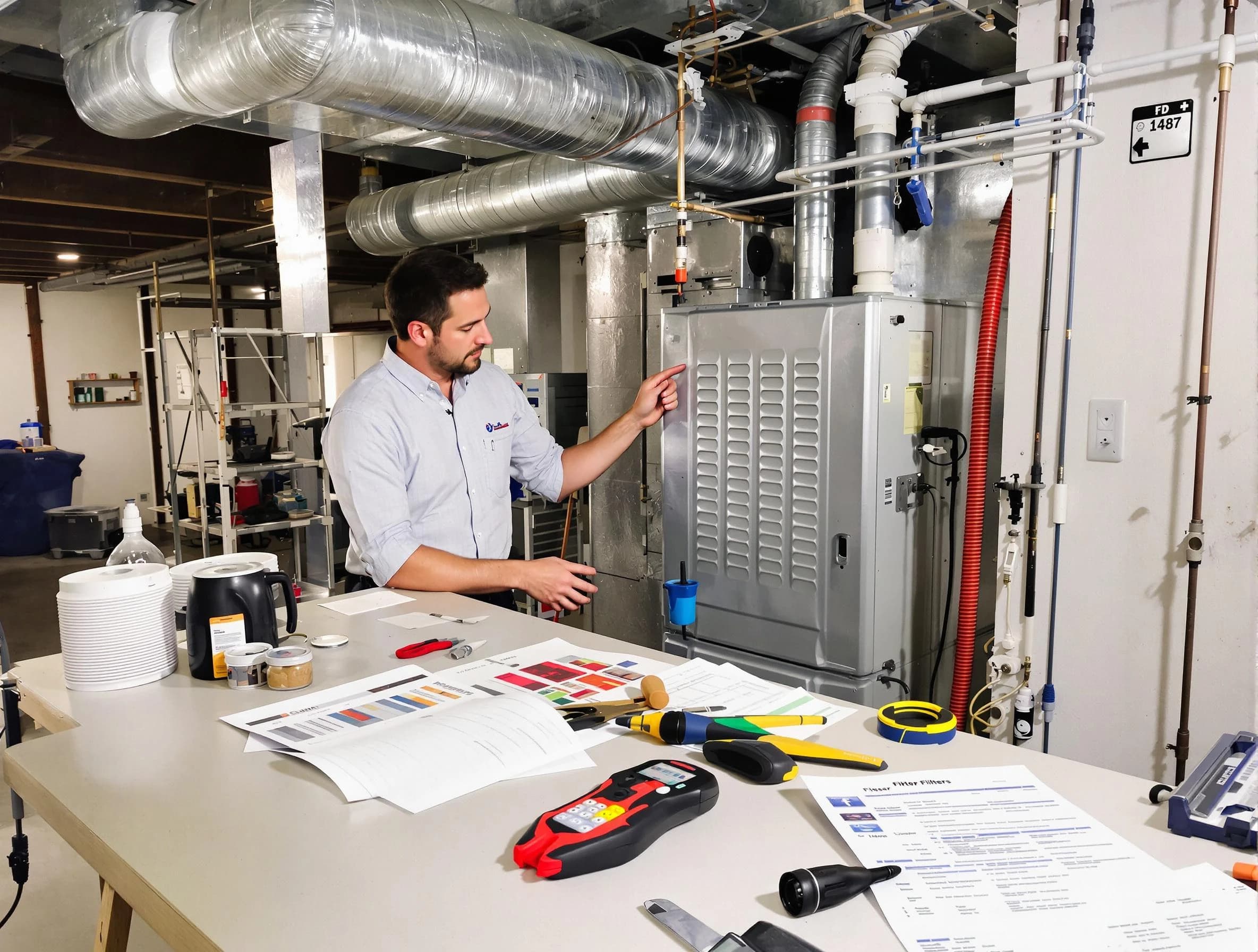 Peabody Air Duct Cleaning inspector conducting detailed filter system evaluation using professional diagnostic tools in Peabody