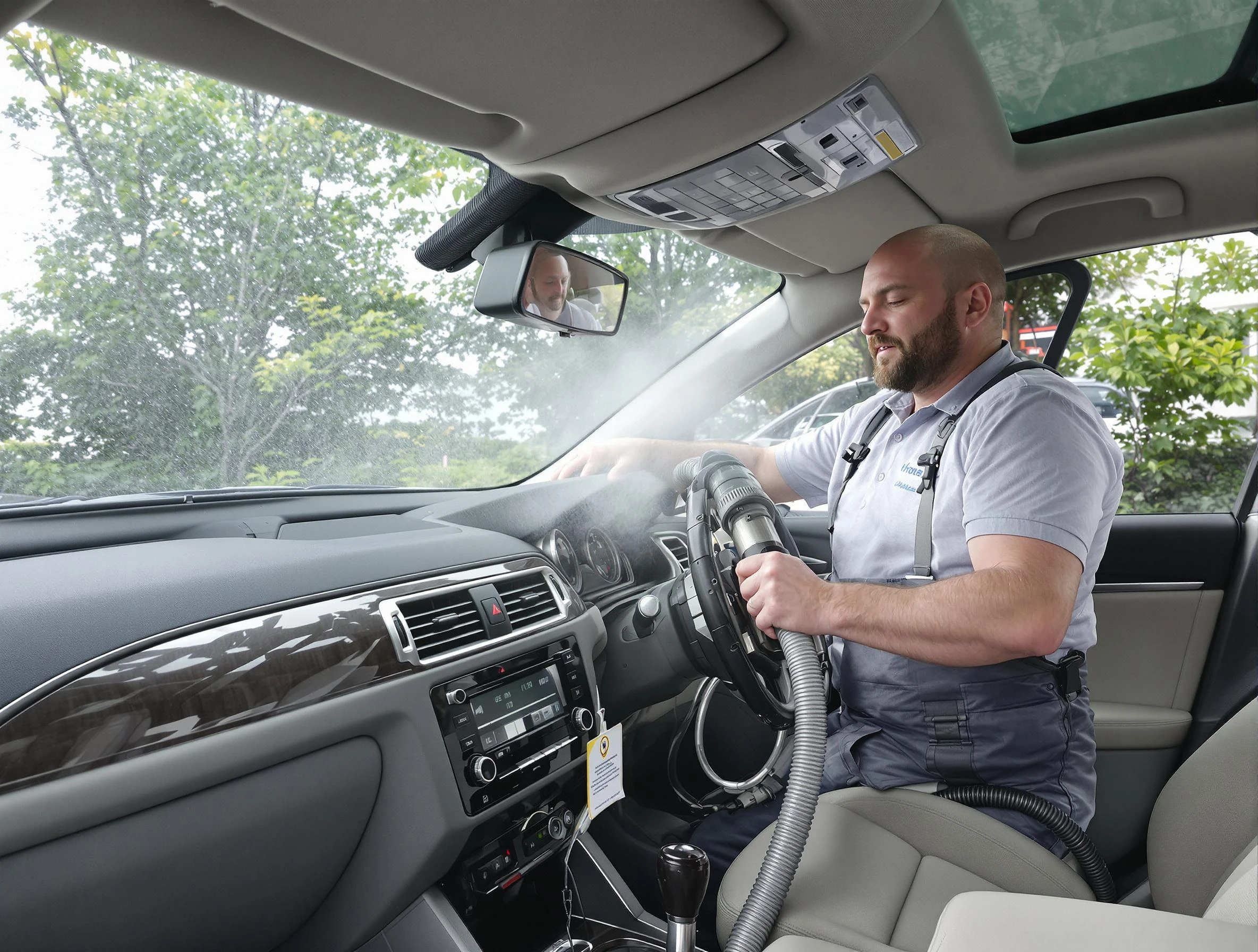 Peabody Air Duct Cleaning specialist performing professional car duct cleaning in Peabody